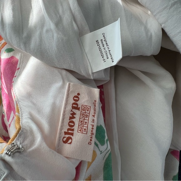 Showpo Argel Dress Electric Floral Pastel Denim Jeans Bodycon Sheath Biker 10 - Picture 12 of 12